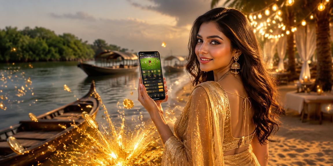 সুন্দরবন এলাকায় শাড়ি পরিহিত স্পোর্টস বেটিং মোবাইলে উপভোগ